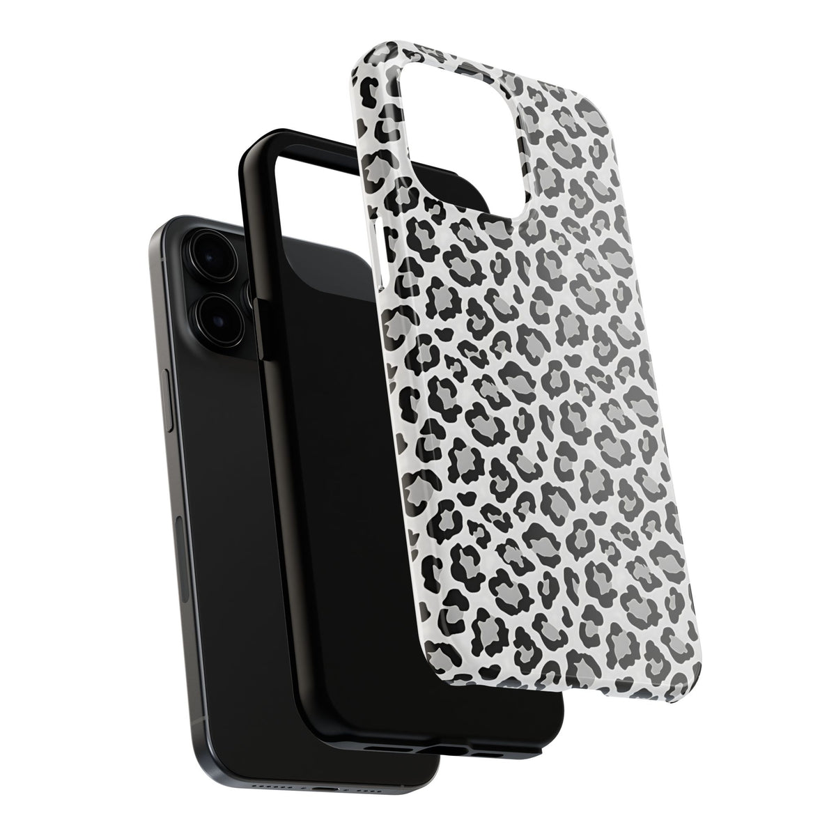 Monochrome Leopard Print iPhone 15 Series