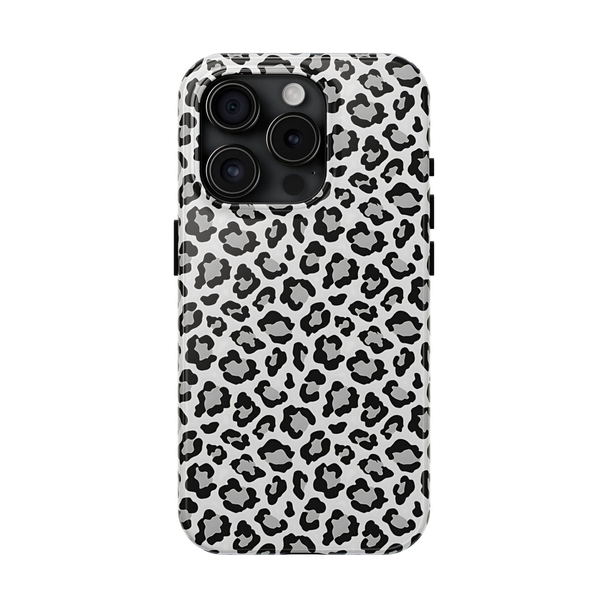 Monochrome Leopard Print iPhone 15 Series