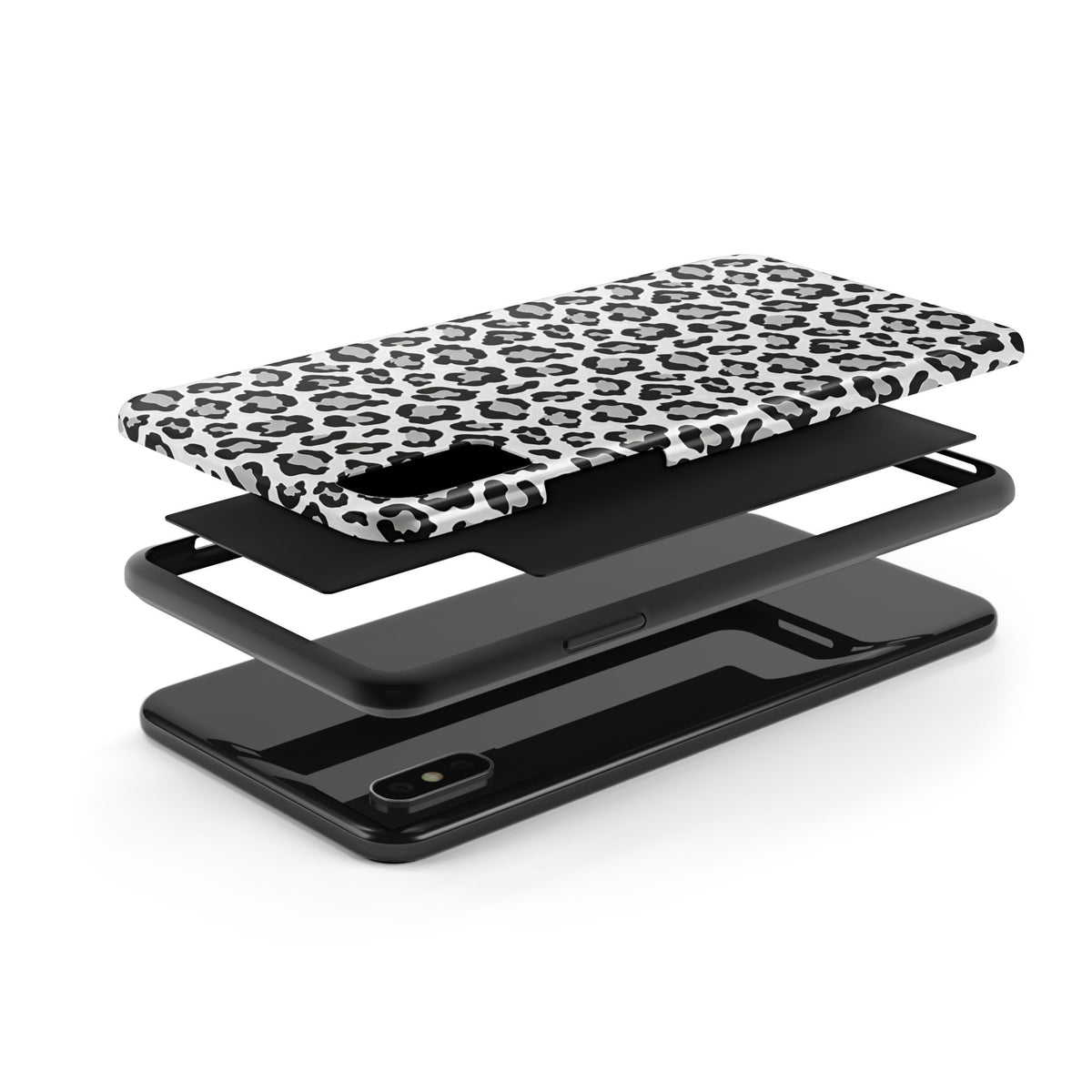 Monochrome Leopard Print iPhone X Series