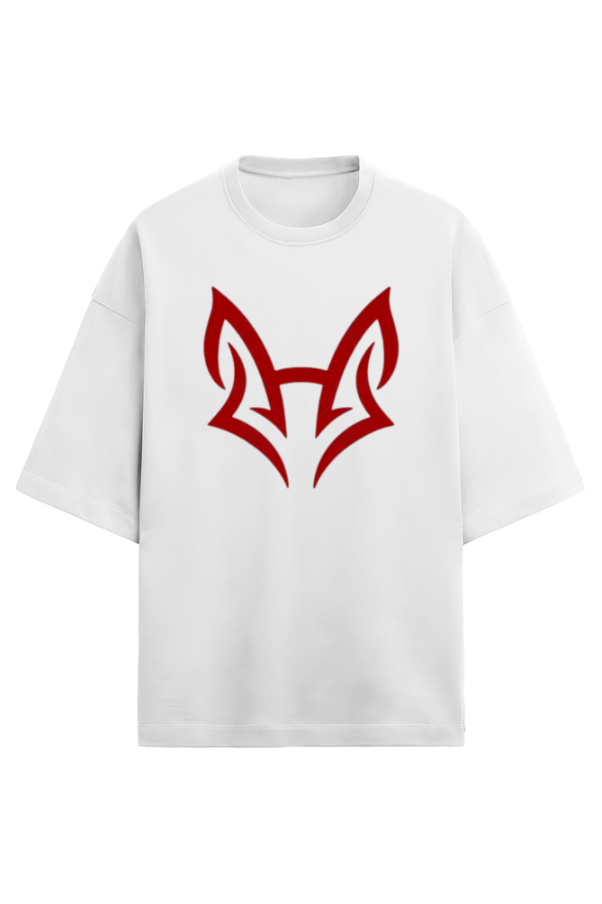 White Oversized Unisex Fox Creative Edition Terry T-Shirt !