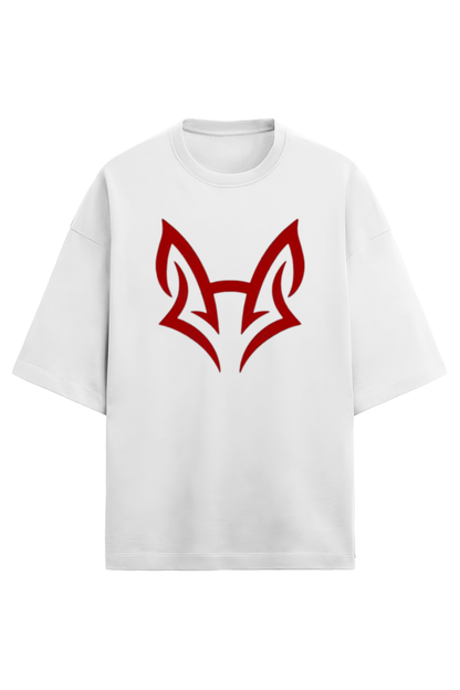 White Oversized Unisex Fox Creative Edition Terry T-Shirt !