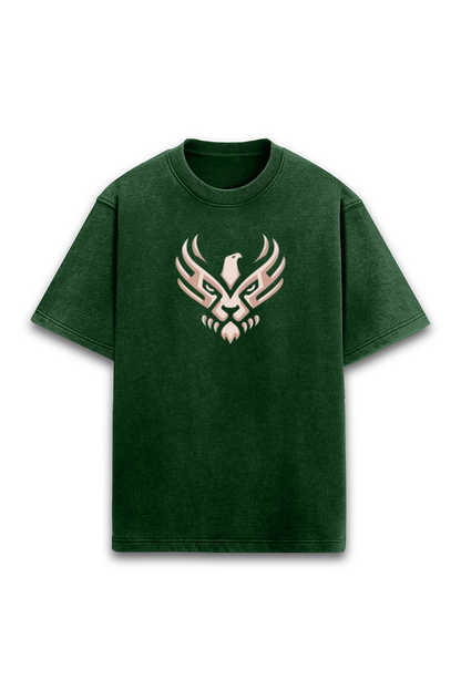 Eagles Eye Green & Gold Premium Oversized Unisex Acid Wash T-Shirt