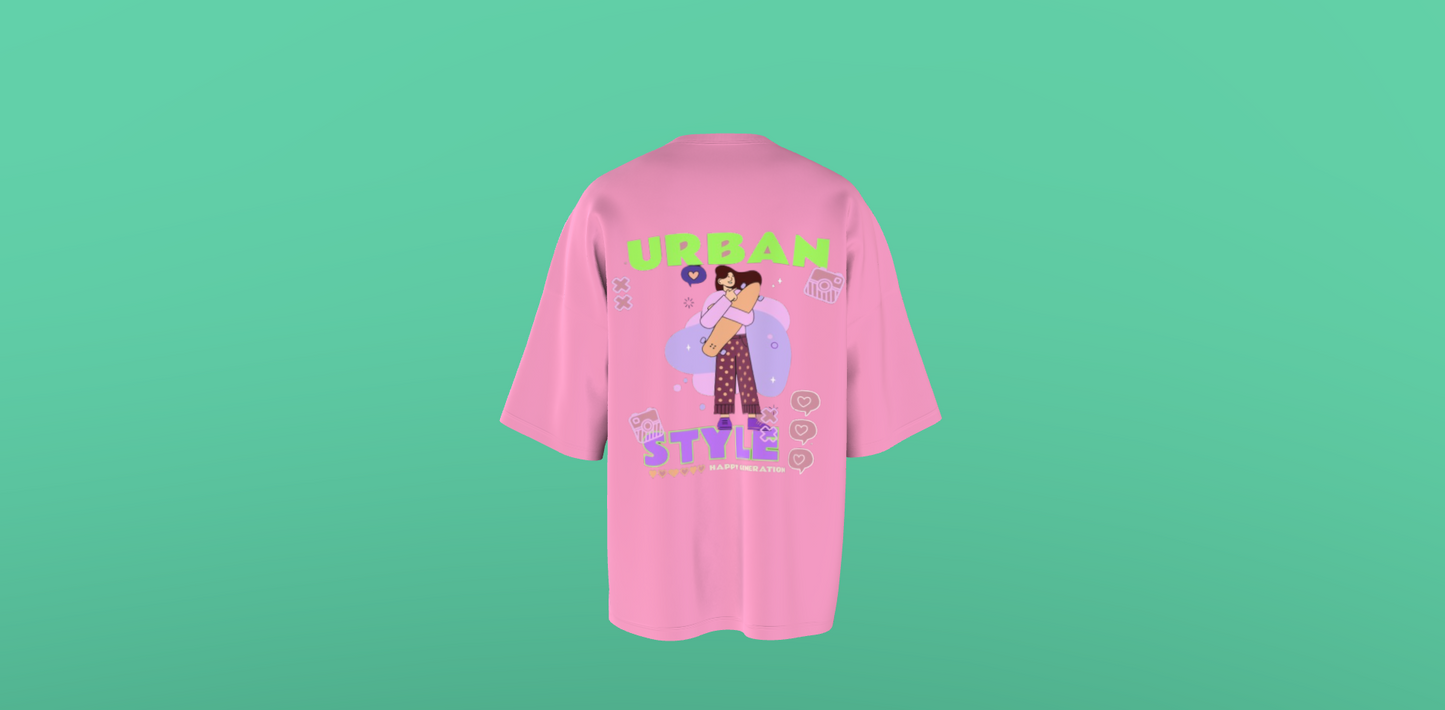 PINK PREMIUM COTTON OVERSIZED T-SHIRT