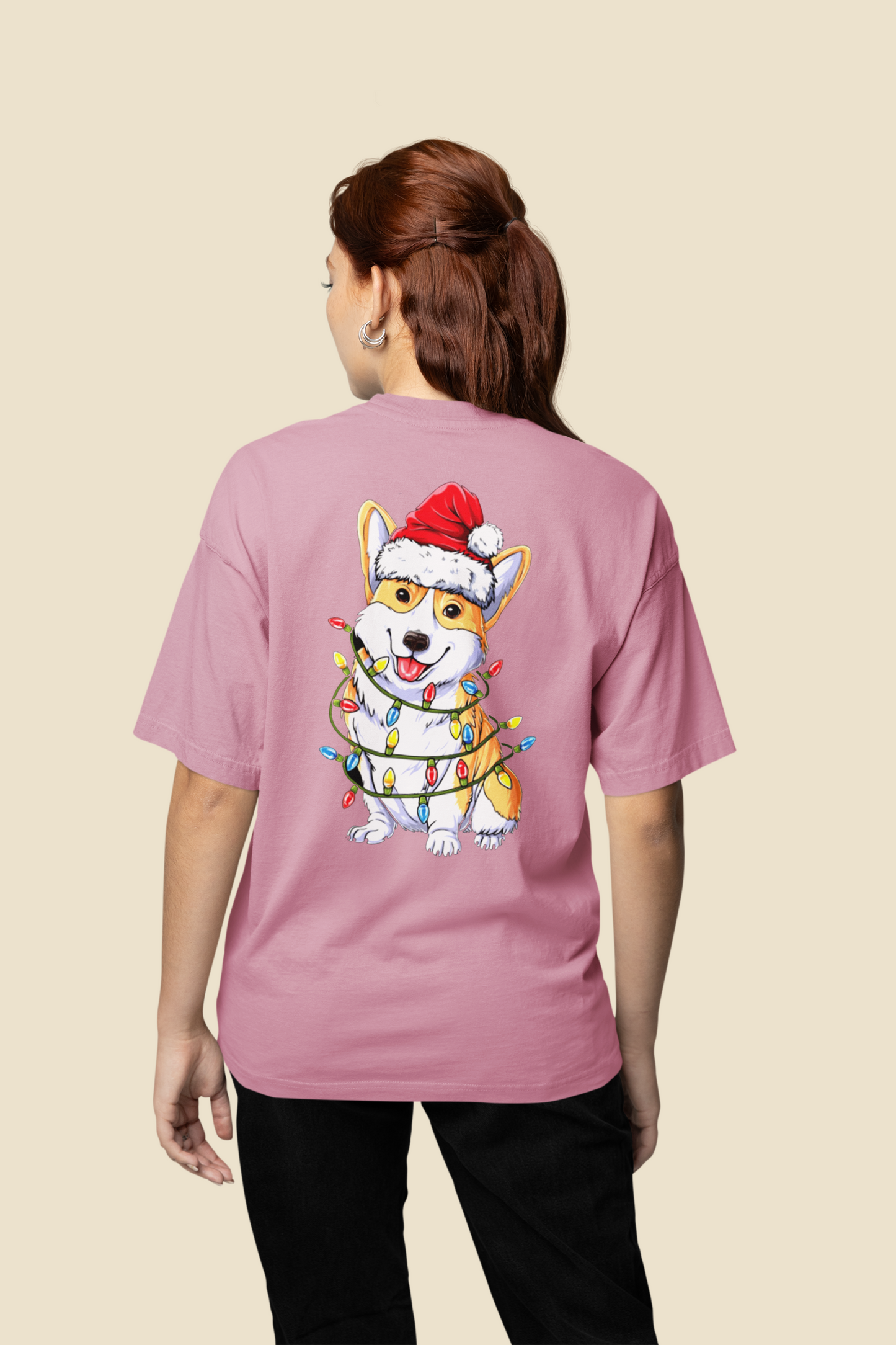 Pink Dog Lover Oversized T-shirt ,Premium Made By Egyption Cotton For Only Womens Oversized T-SHIRT