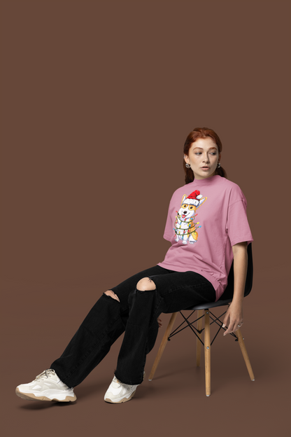 Pink Dog Lover Oversized T-shirt ,Premium Made By Egyption Cotton For Only Womens Oversized T-SHIRT