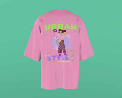 PINK PREMIUM COTTON OVERSIZED T-SHIRT